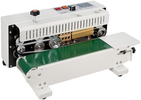 VEVOR Continuous Bag Band Sealing Machine  0 24 0 47 in/6 12 mm Seal Width  Horizontal Band Sealer Machine with Digital Temperature Control Stainless Steel Bag Sealer for 0 02 0 8 mm Plastic Bag Film