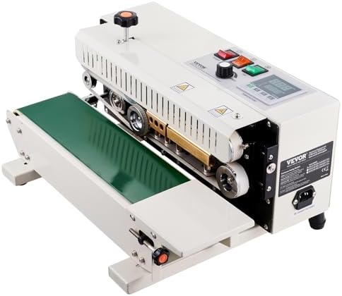 VEVOR Continuous Bag Band Sealing Machine  0 24 0 47 in/6 12 mm Seal Width  Horizontal Band Sealer Machine with Digital Temperature Control Stainless Steel Bag Sealer for 0 02 0 8 mm Plastic Bag Film