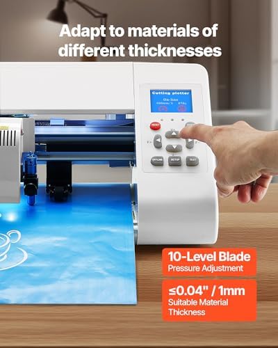 VEVOR Cutting Machine  Automatic Edge Detection Vinyl Cutter Machine with Design Software and Materials  Compatible with Multiple File Formats  for Creating Customized DIY Crafts  Cards  Stickers