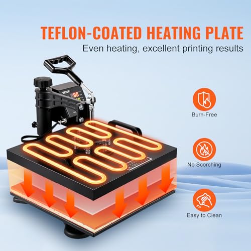 VEVOR Heat Press Machine 8 in 1 Combo Heat Press 15x15 Inch Heat Transfer Machine 360 Degree Swing Away Digital Tshirt Press Multifunction Heat Transfer Sublimation for T Shirts Mugs Hats Plates Caps