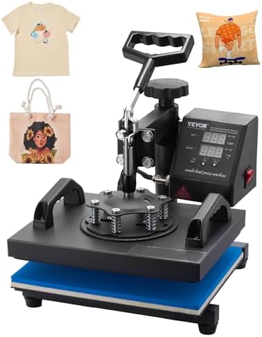 VEVOR Heat Press  12x10in Heat Press Machine  Clamshell Sublimation Transfer Printer Fast Heat up  Digital Precise Temperature Control  Vinyl Heat Press for T Shirts Bags Garments Mats Puzzles  650W