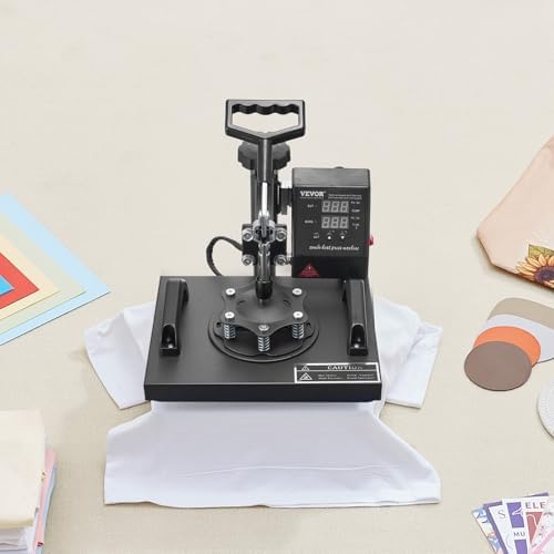 VEVOR Heat Press  12x10in Heat Press Machine  Clamshell Sublimation Transfer Printer Fast Heat up  Digital Precise Temperature Control  Vinyl Heat Press for T Shirts Bags Garments Mats Puzzles  650W