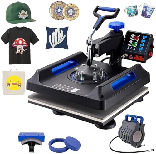 VEVOR Heat Press  12x10in Heat Press Machine  Clamshell Sublimation Transfer Printer Fast Heat up  Digital Precise Temperature Control  Vinyl Heat Press for T Shirts Bags Garments Mats Puzzles  650W