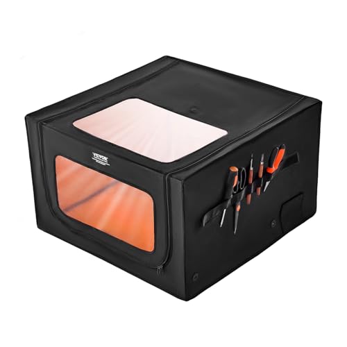 VEVOR Laser Engraver Enclosure 31 5 x 31 5 x 19 6  Dual Direction Viewing  Flame Retardant and Fireproof Cover  with Exhaust Fan and Pipe  Insulates Smoke  Noise and Eye Protection  Black