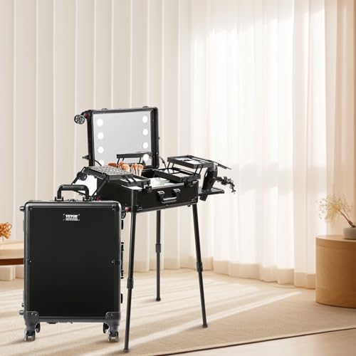 VEVOR Makeup Train Case Professional Makeup Storage Organizer Box Make Up Carrier for Women and Girls