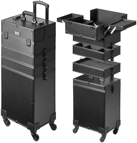 VEVOR Makeup Train Case Professional Makeup Storage Organizer Box Make Up Carrier for Women and Girls