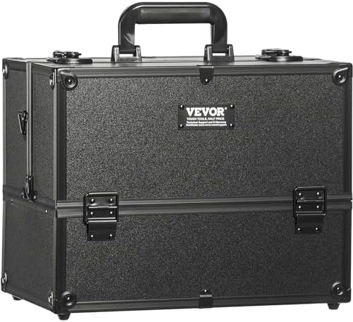VEVOR Makeup Train Case Professional Makeup Storage Organizer Box Make Up Carrier for Women and Girls