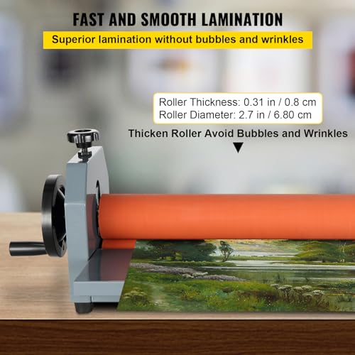 VEVOR Manual Cold Roll Laminator Commercial Professional 25 Inch 1 18 Thickness Foldable Roll Laminating Machine Vinyl Photo Film Mounting Laminator for Uses 25Max Film Width