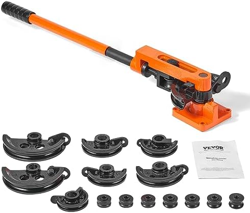 VEVOR Pipe Tube Bender  3/8 to 1 Manual Pipe Tube Bender  with 7 Dies  Heavy Duty Tube Bender Tubing of Steel Metal Copper  for Repair Shops  Blue