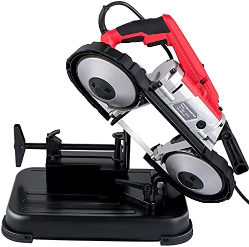 VEVOR Portable Band Saw  110V Removable Alloy Steel Base 5 Inch Cutting Capacity Hand held Variable Speed Portable Bandsaw  10Amp Motor Deep Cut Band saw for Metal Wood