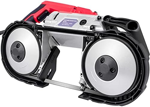 VEVOR Sierra de Cinta Portátil, Sierra de Banda con Cable de Capacidad de Corte de 5 Pulgadas, Sierra de Banda Manual de Velocidad Variable, Sierra de Cinta Portátil con Motor de 10 Amperios, Sierra