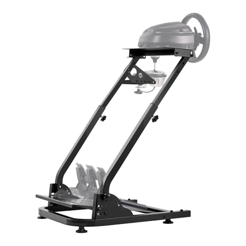 VEVOR Portable Racing Wheel Stand  Foldable & Adjustable Steering Sim Wheel Stand  18 5 in Seat Inner Width  Compatible with Logitech G923/G920/G29  Thrustmaster T248P  Fanatec  Hori  Mad Catz  Black