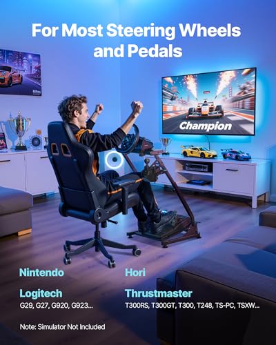 VEVOR Racing Wheel Stand  Adjustable & Foldable Simulator Stand for Logitech G29 G27 G920 G923  Thrustmaster T300RS T300GT T248 TS PC TSXW Gaming Cockpit Pedals Simulator NOT Included