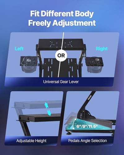 VEVOR Racing Wheel Stand  Adjustable & Foldable Simulator Stand for Logitech G29 G27 G920 G923  Thrustmaster T300RS T300GT T248 TS PC TSXW Gaming Cockpit Pedals Simulator NOT Included
