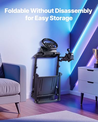VEVOR Racing Wheel Stand  Adjustable & Foldable Simulator Stand for Logitech G29 G27 G920 G923  Thrustmaster T300RS T300GT T248 TS PC TSXW Gaming Cockpit Pedals Simulator NOT Included