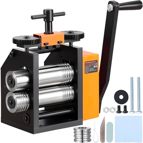 VEVOR Rolling Mill  3/76 mm Jewelry Rolling Mill Machine  1  2 Gear Ratio  3 in 1 Multi Function Rolling Mill  0 1 7mm Press Thickness for Metal Jewelry Making Sheet Square Wire Semicircle Pattern