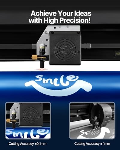 VEVOR Vinyl Cutter Machine  Upgraded 28 Inch Paper Feed Cutting Plotter Bundle  Adjustable Force & Speed Vinyl Printer with Powerful Stepper Motors  Signmaster Software Compatible with Windows System