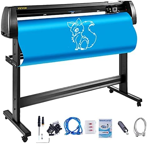 VEVOR Vinyl Cutter Machine  Upgraded 28 Inch Paper Feed Cutting Plotter Bundle  Adjustable Force & Speed Vinyl Printer with Powerful Stepper Motors  Signmaster Software Compatible with Windows System