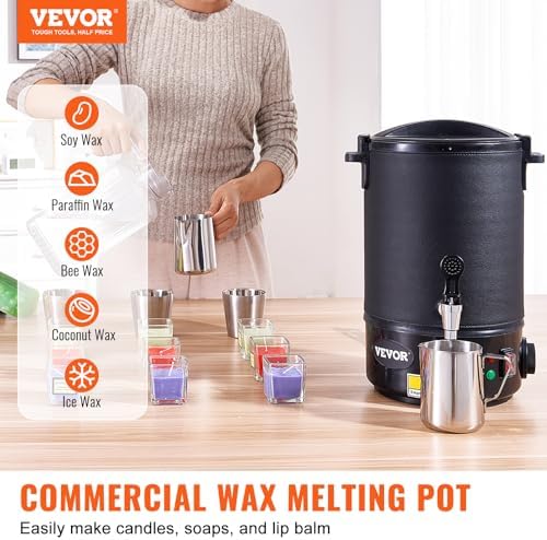 VEVOR Wax Melter for Candle Making  6 5 Liter Large Electric Wax Melting Pot Easy Pour Spout  9 Level Temperature Control  Easy Clean for Candle Soap Cream Beauty Bulk Production Business or Home