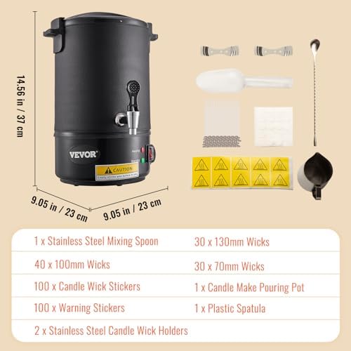 VEVOR Wax Melter for Candle Making  6 5 Liter Large Electric Wax Melting Pot Easy Pour Spout  9 Level Temperature Control  Easy Clean for Candle Soap Cream Beauty Bulk Production Business or Home