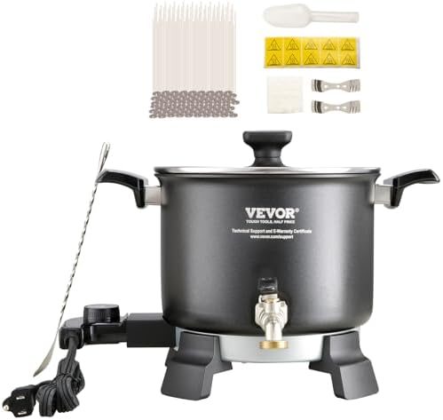 VEVOR Wax Melter for Candle Making  6 5 Liter Large Electric Wax Melting Pot Easy Pour Spout  9 Level Temperature Control  Easy Clean for Candle Soap Cream Beauty Bulk Production Business or Home