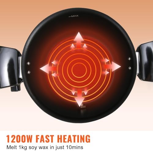 VEVOR Wax Melter for Candle Making  6 5 Liter Large Electric Wax Melting Pot Easy Pour Spout  9 Level Temperature Control  Easy Clean for Candle Soap Cream Beauty Bulk Production Business or Home