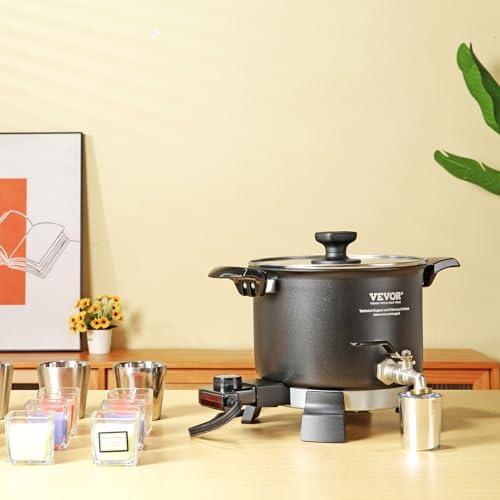 VEVOR Wax Melter for Candle Making  6 5 Liter Large Electric Wax Melting Pot Easy Pour Spout  9 Level Temperature Control  Easy Clean for Candle Soap Cream Beauty Bulk Production Business or Home