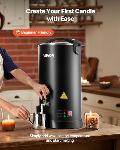 VEVOR Wax Melter for Candle Making  6 5 Liter Large Electric Wax Melting Pot Easy Pour Spout  9 Level Temperature Control  Easy Clean for Candle Soap Cream Beauty Bulk Production Business or Home
