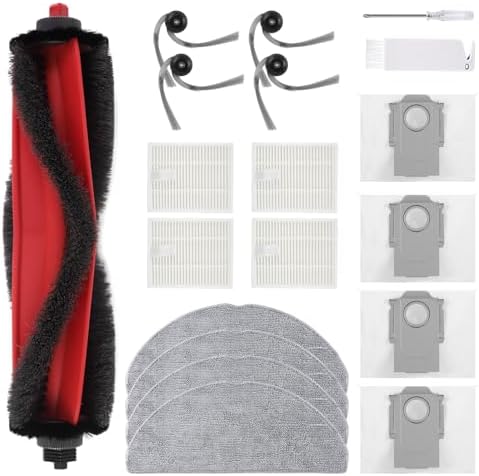 VIEWALL 18 Pack L60 Accessories Kit Replacement Compatible with Eufy L60 / L50 Robot Vacuum  Accessories Kit 2 Roller Brush  4 Side Brushes  4 Filters  6 Dust bags  1 Screwdriver  1 Cleaning tool
