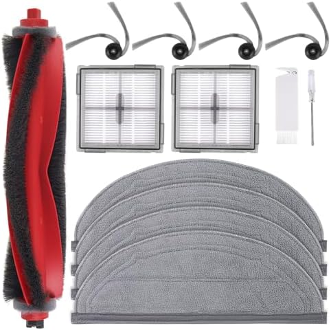 VIEWALL 18 Pack L60 Accessories Kit Replacement Compatible with Eufy L60 / L50 Robot Vacuum  Accessories Kit 2 Roller Brush  4 Side Brushes  4 Filters  6 Dust bags  1 Screwdriver  1 Cleaning tool