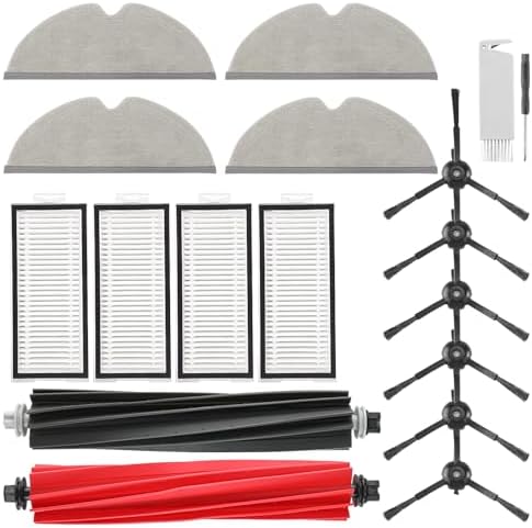 VIEWALL 18 Pack L60 Accessories Kit Replacement Compatible with Eufy L60 / L50 Robot Vacuum  Accessories Kit 2 Roller Brush  4 Side Brushes  4 Filters  6 Dust bags  1 Screwdriver  1 Cleaning tool