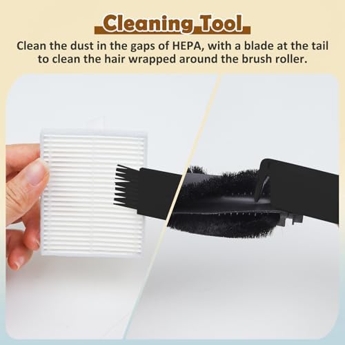 VIEWALL 18 Pack L60 Accessories Kit Replacement Compatible with Eufy L60 / L50 Robot Vacuum  Accessories Kit 2 Roller Brush  4 Side Brushes  4 Filters  6 Dust bags  1 Screwdriver  1 Cleaning tool