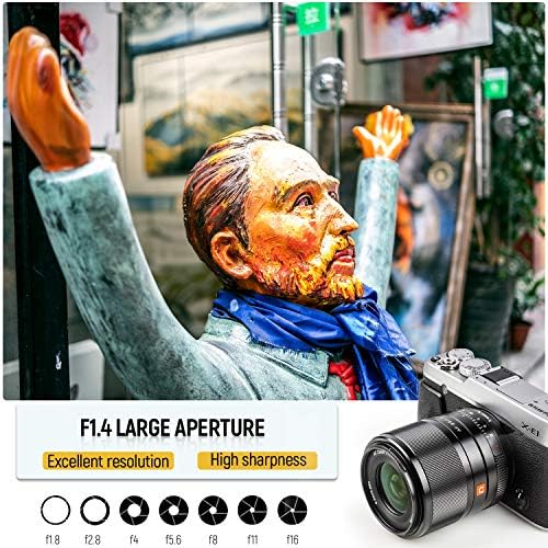 VILTROX 13mm F1 4 XF Lens for Fuji X Mount  Large Aperture f/1 4 APS C Prime Lens for Fujifilm Camera X A5 X A7 X E1 X E2S X H1 X M1 X PRO2 X PRO3 X T1 X T10 X T30II X T100 X S10 X H2S X T5