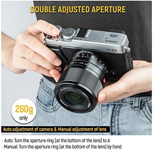 VILTROX 13mm F1 4 XF Lens for Fuji X Mount  Large Aperture f/1 4 APS C Prime Lens for Fujifilm Camera X A5 X A7 X E1 X E2S X H1 X M1 X PRO2 X PRO3 X T1 X T10 X T30II X T100 X S10 X H2S X T5