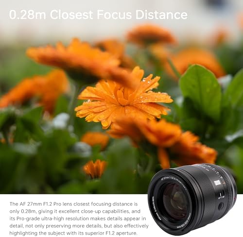 VILTROX 27mm F1 2 Pro E Mount Lens  27mm f/1 2 Autofocus Large Aperture APS C Prime Lens Compatible with Sony E Mount Mirrorless a7 a6700 a6500