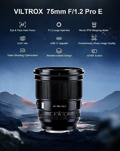 VILTROX 27mm F1 2 Pro E Mount Lens  27mm f/1 2 Autofocus Large Aperture APS C Prime Lens Compatible with Sony E Mount Mirrorless a7 a6700 a6500