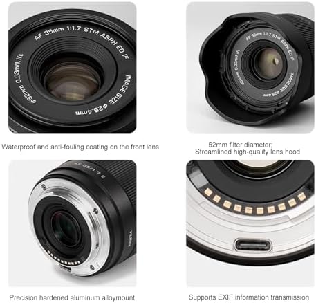 VILTROX 35mm F1 7 E Mount Large Aperture APS C STM Auto Focus Prime Lens for Sony E Mount Camera FX3 A7C A7RII A7SII A7II A7RIII A7IV A7RIV A9 A1 ZVE1 A93 A6700 A6600 A6500 A6400 ZV E10 FX30 ZV E10II