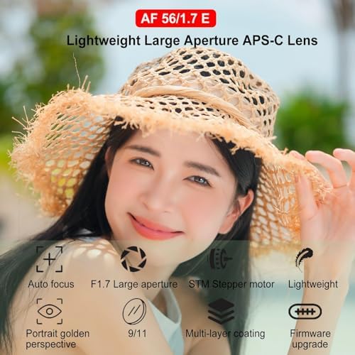 VILTROX 56mm F1 7 E Mount APS C STM Lightweight Auto Focus Lens for Sony E Mount Cameras A6000 A6100 A6300 A6400 A6500 A6600 A6700 ZV E10 FX30 ZC E10II FX3 A7C A7SII A7III A7RIIl A7IV A7RIV A9