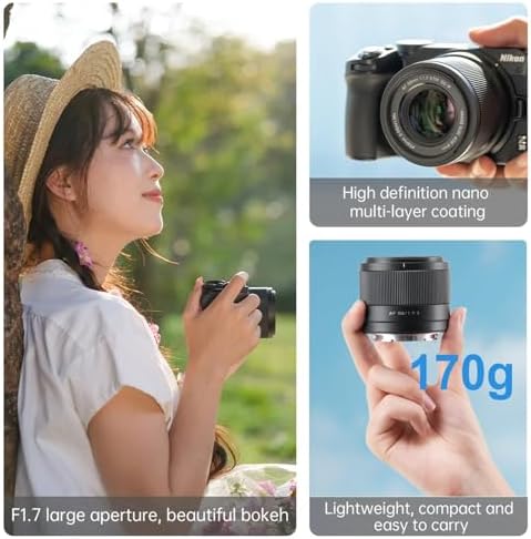 VILTROX 56mm F1 7 E Mount APS C STM Lightweight Auto Focus Lens for Sony E Mount Cameras A6000 A6100 A6300 A6400 A6500 A6600 A6700 ZV E10 FX30 ZC E10II FX3 A7C A7SII A7III A7RIIl A7IV A7RIV A9