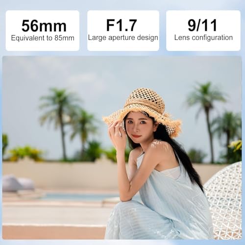 VILTROX 56mm F1 7 E Mount APS C STM Lightweight Auto Focus Lens for Sony E Mount Cameras A6000 A6100 A6300 A6400 A6500 A6600 A6700 ZV E10 FX30 ZC E10II FX3 A7C A7SII A7III A7RIIl A7IV A7RIV A9