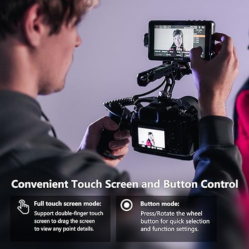 VILTROX DC 550 Touch Screen DSLR Camera Field Monitor 1200 Nits High Bright 5 5 inch DSLR Camera Monitor with Sunshade Hood/Battery 3D LUT HDR 4K HDMI in and Out Exposure Focus Assist Waveform Monitor