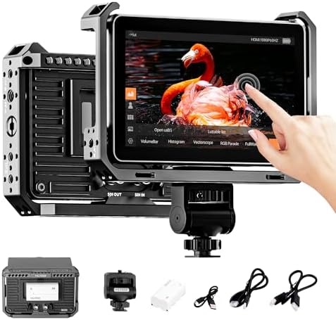 VILTROX DC 550 Touch Screen DSLR Camera Field Monitor 1200 Nits High Bright 5 5 inch DSLR Camera Monitor with Sunshade Hood/Battery 3D LUT HDR 4K HDMI in and Out Exposure Focus Assist Waveform Monitor