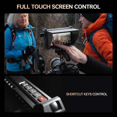 VILTROX DC 550 Touch Screen DSLR Camera Field Monitor 1200 Nits High Bright 5 5 inch DSLR Camera Monitor with Sunshade Hood/Battery 3D LUT HDR 4K HDMI in and Out Exposure Focus Assist Waveform Monitor