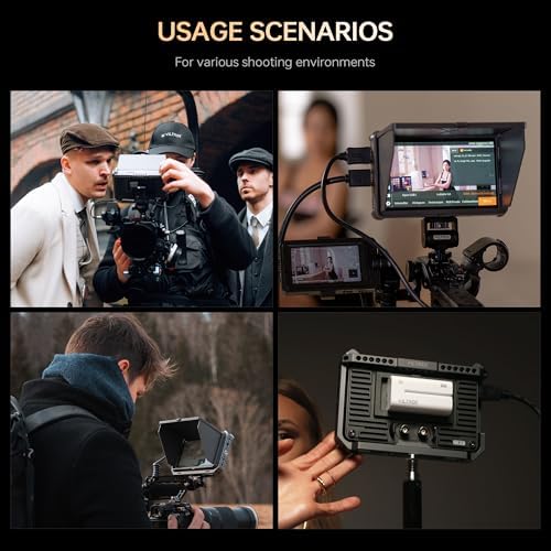 VILTROX DC 550 Touch Screen DSLR Camera Field Monitor 1200 Nits High Bright 5 5 inch DSLR Camera Monitor with Sunshade Hood/Battery 3D LUT HDR 4K HDMI in and Out Exposure Focus Assist Waveform Monitor
