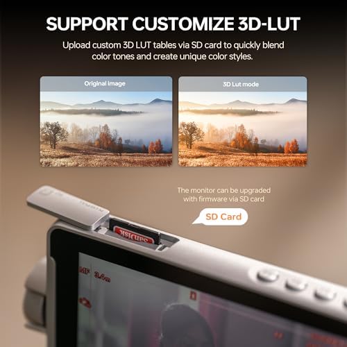 VILTROX DC 550 Touch Screen DSLR Camera Field Monitor 1200 Nits High Bright 5 5 inch DSLR Camera Monitor with Sunshade Hood/Battery 3D LUT HDR 4K HDMI in and Out Exposure Focus Assist Waveform Monitor