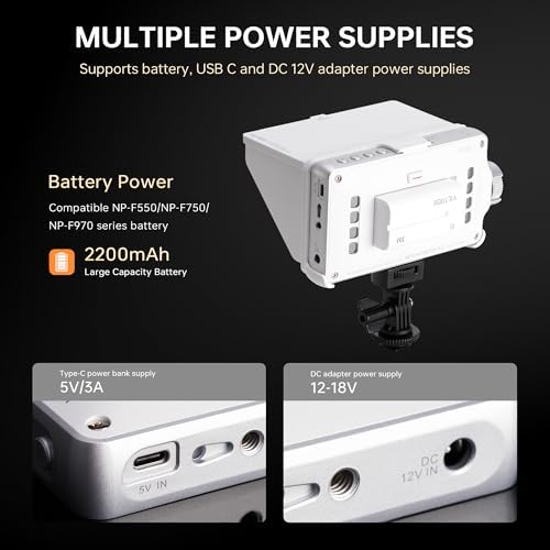 VILTROX DC 550 Touch Screen DSLR Camera Field Monitor 1200 Nits High Bright 5 5 inch DSLR Camera Monitor with Sunshade Hood/Battery 3D LUT HDR 4K HDMI in and Out Exposure Focus Assist Waveform Monitor