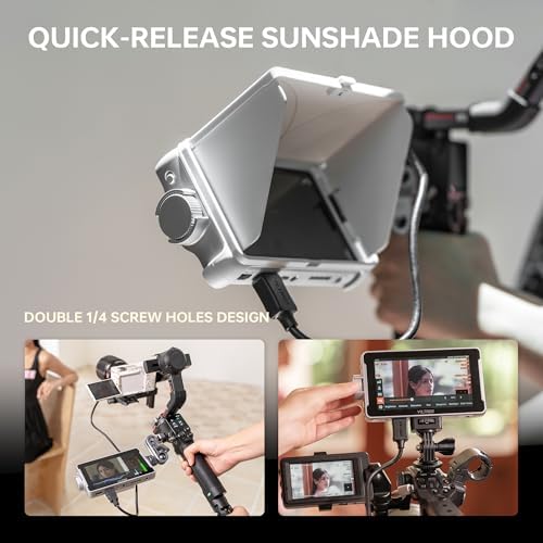 VILTROX DC 550 Touch Screen DSLR Camera Field Monitor 1200 Nits High Bright 5 5 inch DSLR Camera Monitor with Sunshade Hood/Battery 3D LUT HDR 4K HDMI in and Out Exposure Focus Assist Waveform Monitor