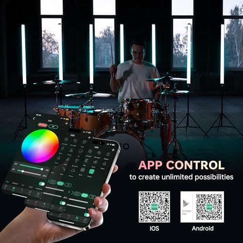 VILTROX K90 2 Pack RGB Tube Light  30W 38inch Large RGBWY Photography LED Video Stick Light Wand with APP/2 4G/Remote Control  CRI 97   26 Scenes  2500K 8500K  14 8V/3300mAh Battery  Magnetic Chip