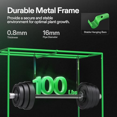 VIVOSUN S336 3x3 Grow Tent  36x36x72 High Reflective Mylar with Observation Window and Floor Tray for Hydroponics Indoor Plant for VS2000/VS3000