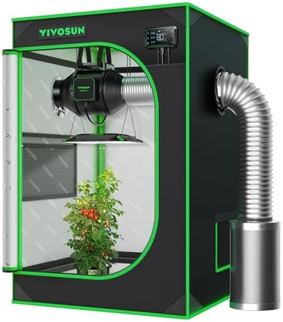 VIVOSUN S336 3x3 Grow Tent  36x36x72 High Reflective Mylar with Observation Window and Floor Tray for Hydroponics Indoor Plant for VS2000/VS3000